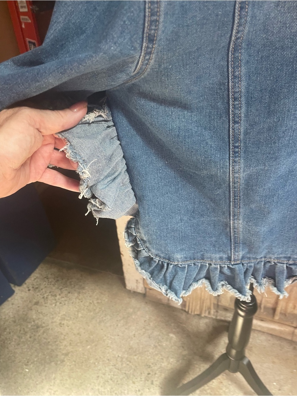 Hayden Blue Ruffle-Hem Denim Jacket - Picture 7 of 10